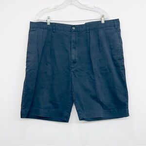 Polo Ralph Lauren Mens Navy Blue Pleated Chino Shorts Size 40 Cotton Classic Fit
